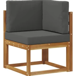 vidaXL Conjunto de sofás de exterior 7 pcs Natural y antracita New