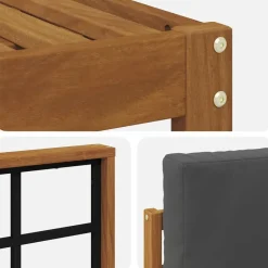 vidaXL Conjunto de sofás de exterior 7 pcs Natural y antracita New