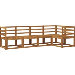 vidaXL Conjuntos De Muebles-Conjunto de sofás de exterior 5 pcs Gris Natural y Claro