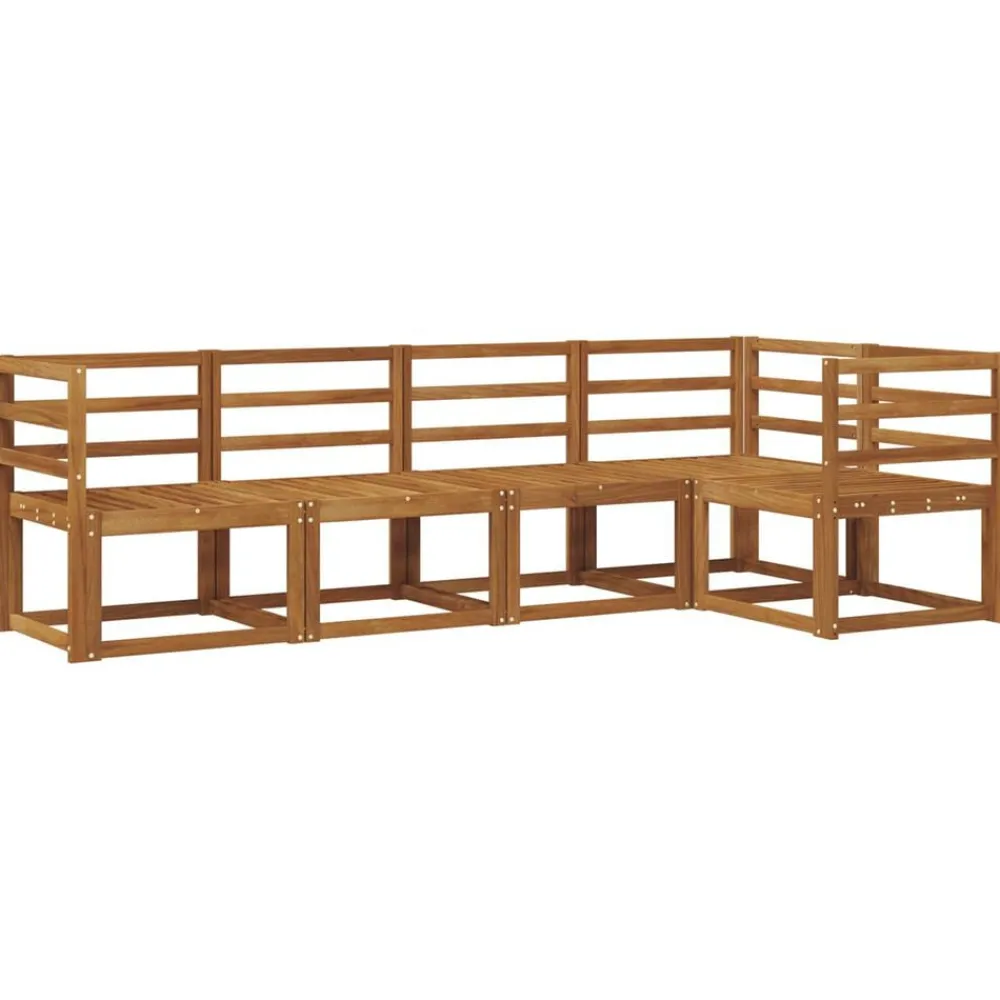 vidaXL Conjuntos De Muebles-Conjunto de sofás de exterior 5 pcs Gris Natural y Claro