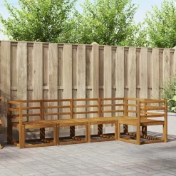 vidaXL Conjuntos De Muebles-Conjunto de sofás de exterior 5 pcs Gris Natural y Claro