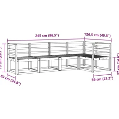 vidaXL Conjuntos De Muebles-Conjunto de sofás de exterior 5 pcs Gris Natural y Claro