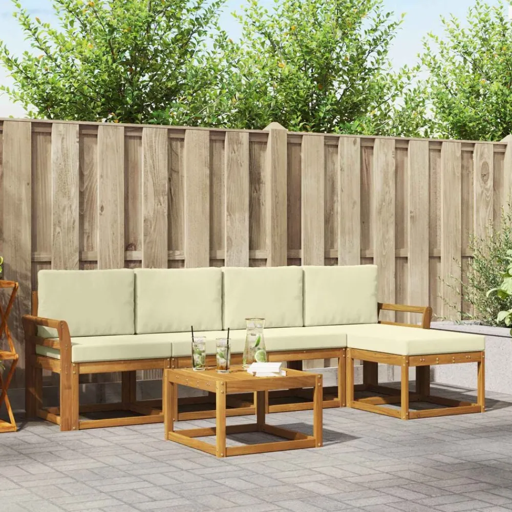 vidaXL Conjuntos De Muebles-Conjunto de sofás de exterior con cojín 6 pcs
