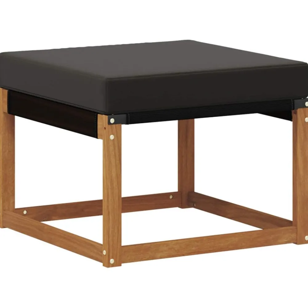 vidaXL Conjunto de sofás de exterior con cojín 4 pcs Natural y negro Best