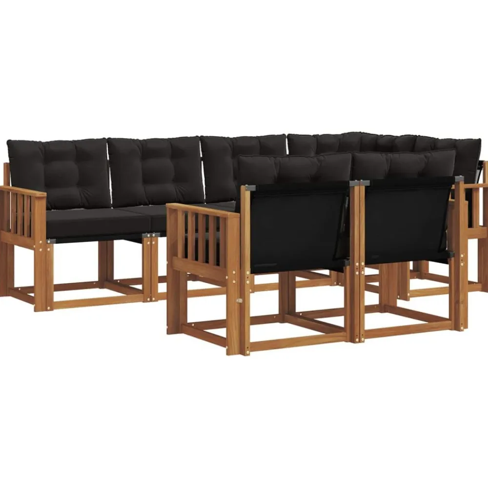 vidaXL Conjuntos De Muebles-Conjunto de sofás de exterior con cojín 7 pcs