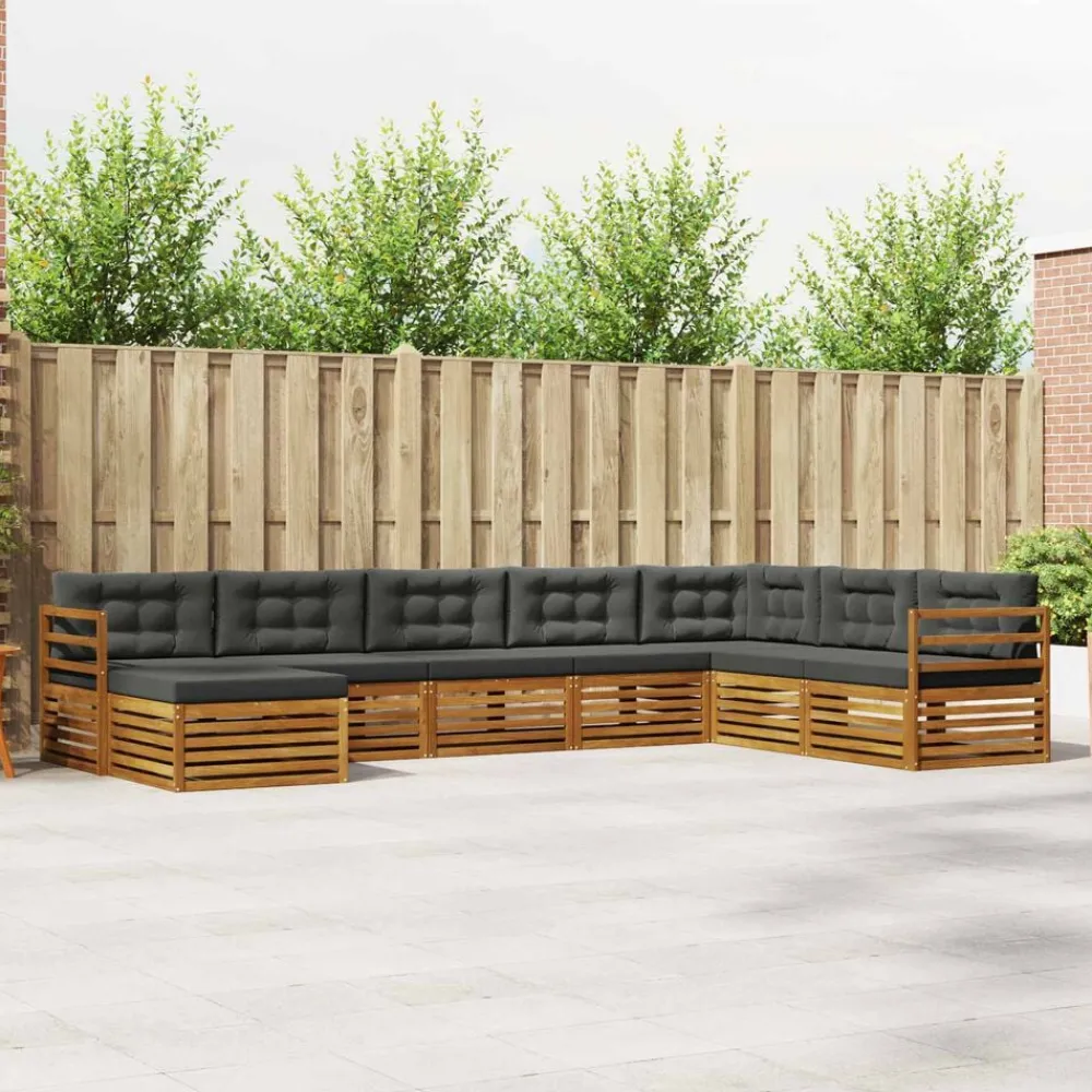 vidaXL Conjuntos De Muebles-Conjunto de sofás de exterior 8 pcs