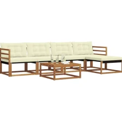 vidaXL Conjuntos De Muebles-Conjunto de sofás de exterior con cojín 6 pcs