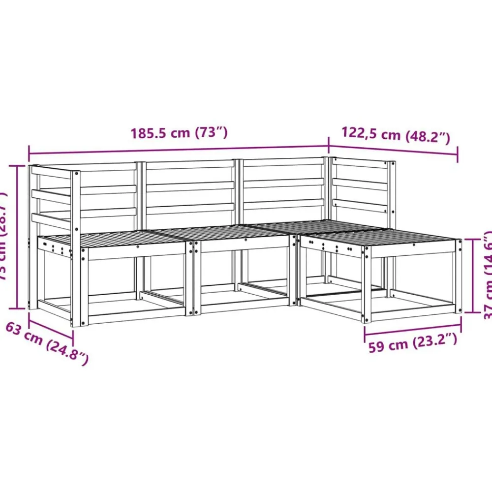 vidaXL Conjuntos De Muebles-Conjunto de sofás de exterior 4 pcs