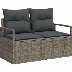 vidaXL Conjunto de sofás de jardín 7 pcs ratán sintético Gris Best