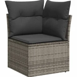 vidaXL Conjunto de sofás de jardín 7 pcs ratán sintético Gris Best