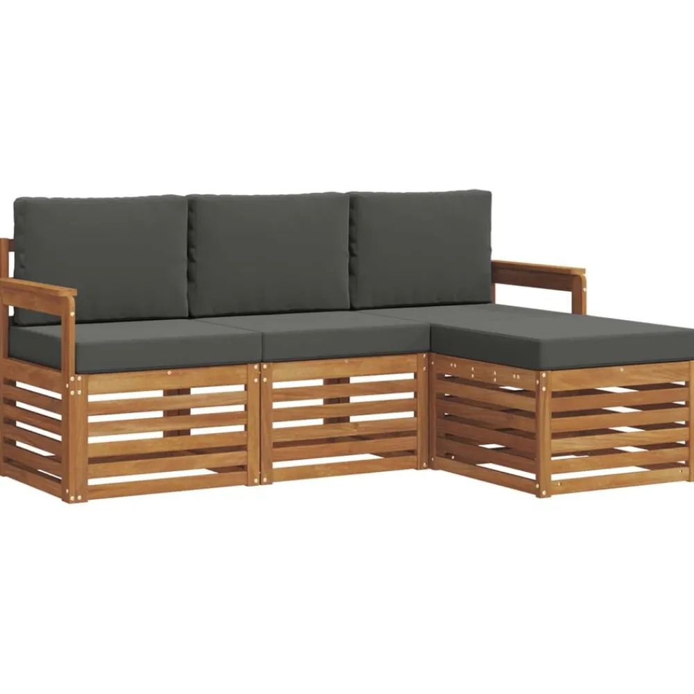vidaXL Conjuntos De Muebles-Conjunto de sofás de exterior 4 pcs