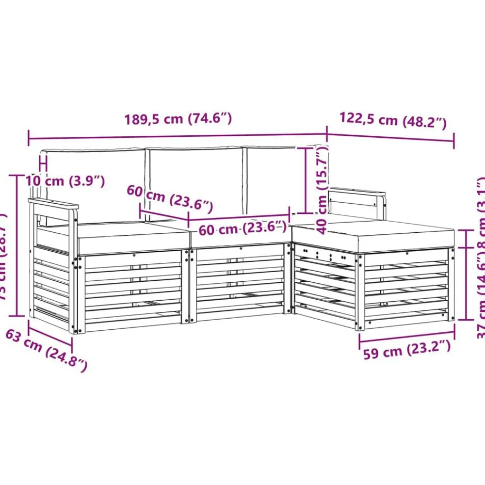 vidaXL Conjuntos De Muebles-Conjunto de sofás de exterior 4 pcs