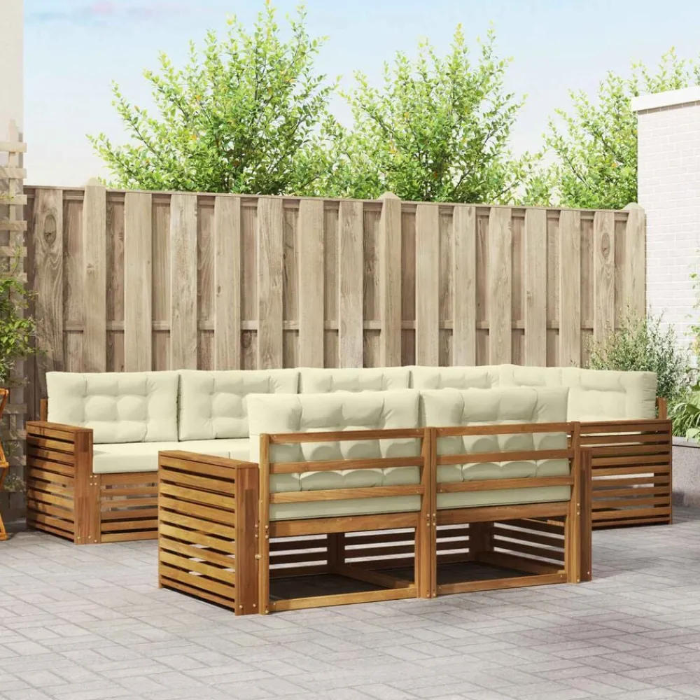 vidaXL Conjuntos De Muebles-Conjunto de sofás de exterior con cojín 7 pcs