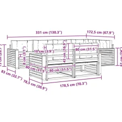 vidaXL Conjuntos De Muebles-Conjunto de sofás de exterior con cojín 7 pcs