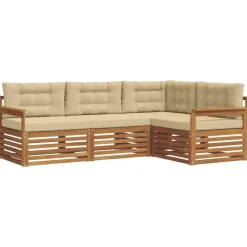 vidaXL Conjuntos De Muebles-Conjunto de sofás de exterior con cojín 4 pcs