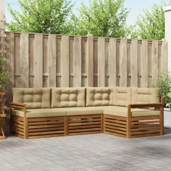 vidaXL Conjuntos De Muebles-Conjunto de sofás de exterior con cojín 4 pcs