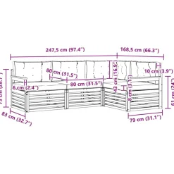 vidaXL Conjuntos De Muebles-Conjunto de sofás de exterior con cojín 4 pcs