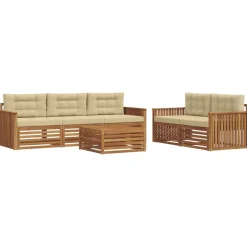 vidaXL Conjuntos De Muebles-Conjunto de sofás de exterior con cojín 6 pcs