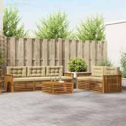 vidaXL Conjuntos De Muebles-Conjunto de sofás de exterior con cojín 6 pcs