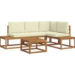 vidaXL Muebles De Jardín-Conjunto de sofás de exterior con cojín 5 Pieza