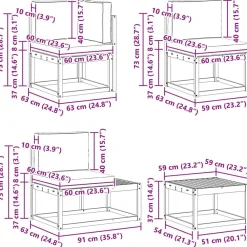 vidaXL Muebles De Jardín-Conjunto de sofás de exterior con cojín 5 Pieza