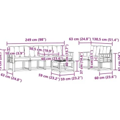 vidaXL Conjuntos De Muebles-Conjunto de sofás de exterior 7 pcs Gris Natural y Claro