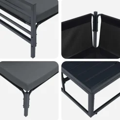 vidaXL Conjunto de sofás de jardín con cojín 6 pcs Negro Acero Online