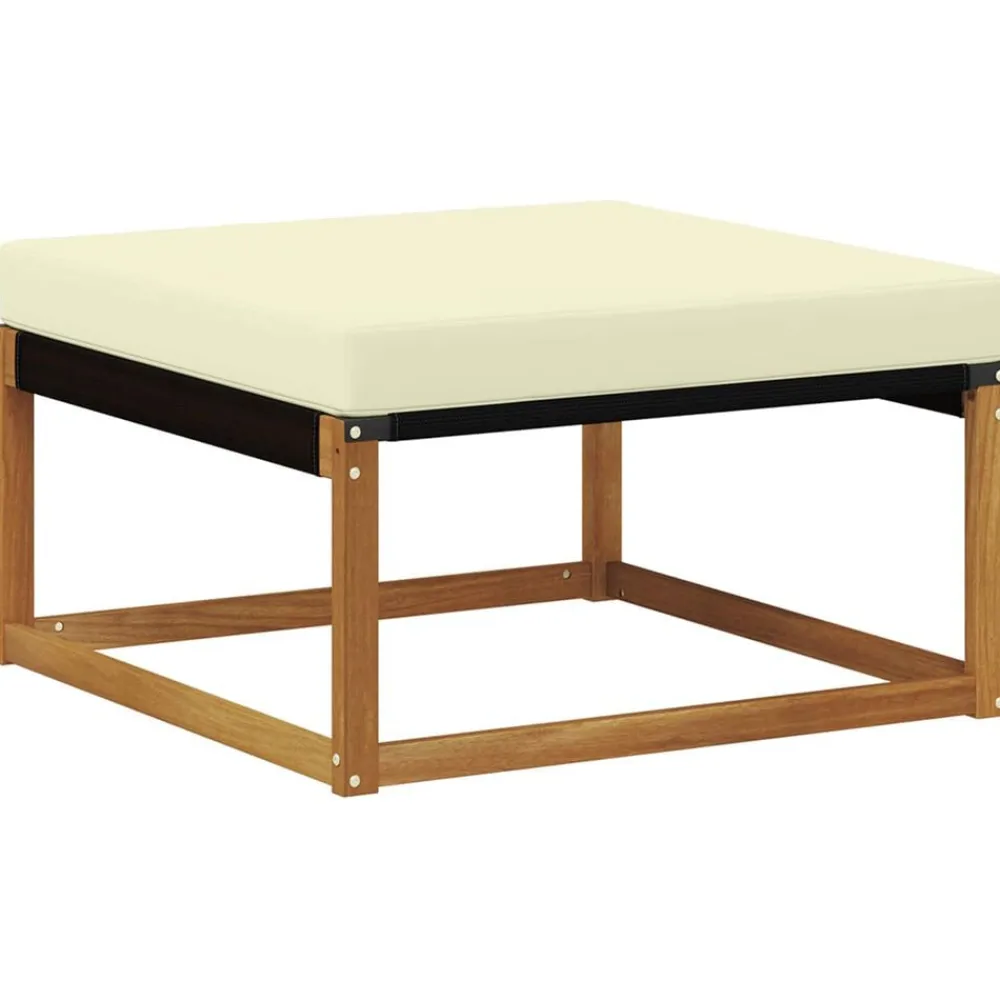 vidaXL Conjunto de sofás de exterior con cojín 19 pcs Natural y crema Sale