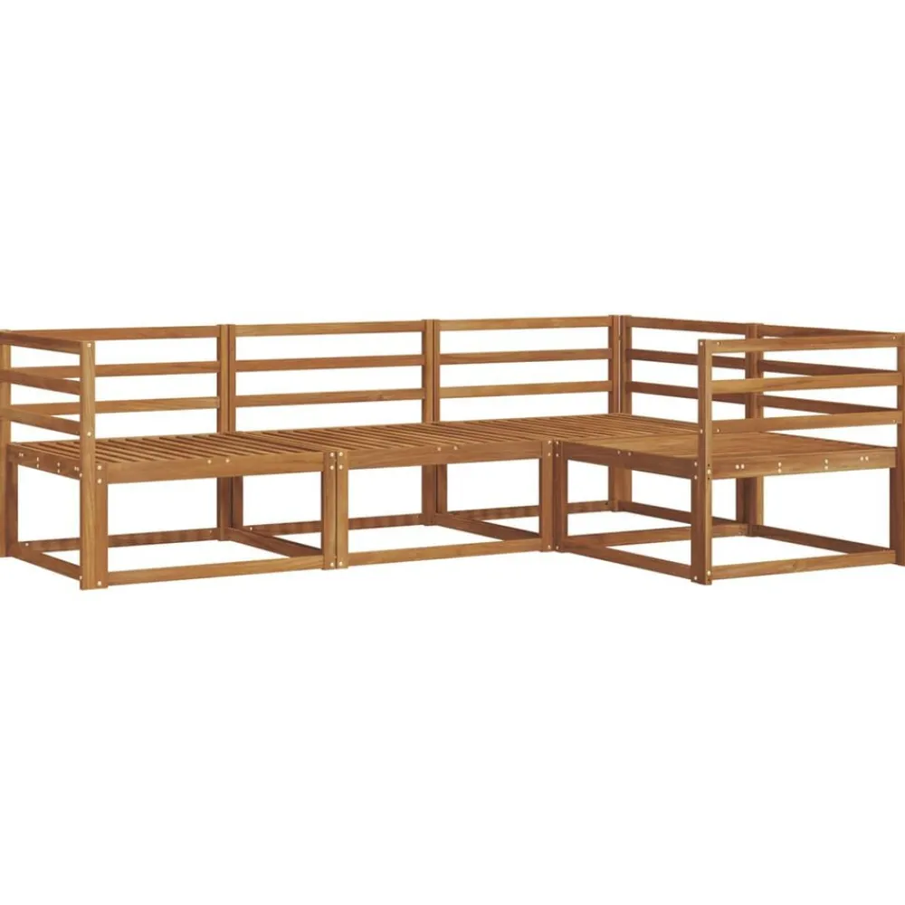 vidaXL Conjunto de sofás de exterior 4 pcs Natural