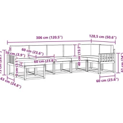 vidaXL Conjuntos De Muebles-Conjunto de sofás de exterior 7 pcs Gris Natural y Claro