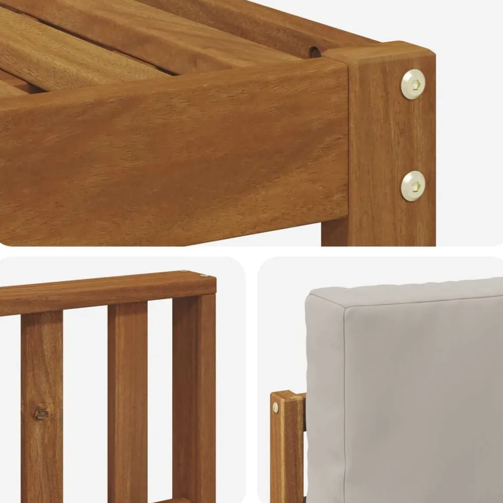 vidaXL Conjuntos De Muebles-Conjunto de sofás de exterior 7 pcs Gris Natural y Claro