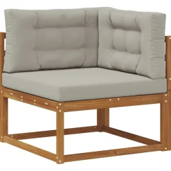 vidaXL Conjunto de sofás de exterior 11 pcs Gris Natural y Claro Gris claro y natural Outlet