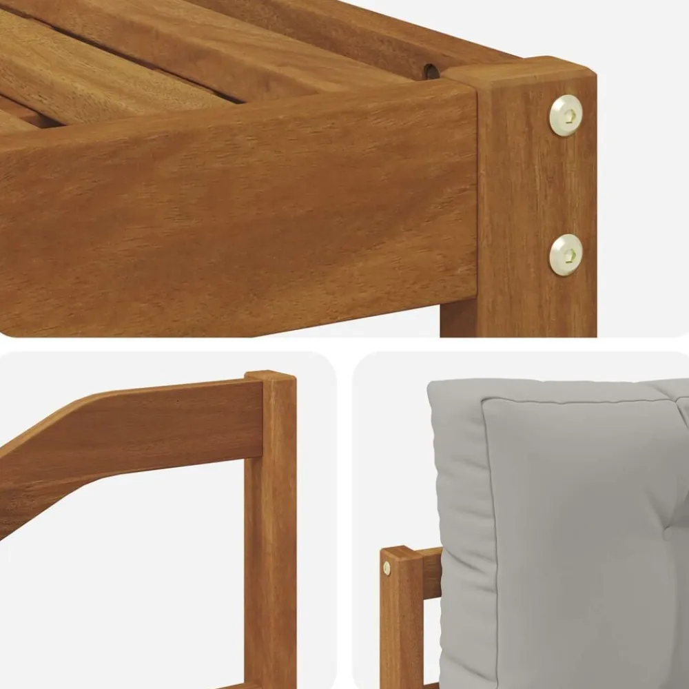 vidaXL Conjunto de sofás de exterior 11 pcs Gris Natural y Claro Gris claro y natural Outlet