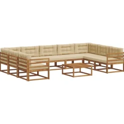 vidaXL Conjuntos De Muebles-Conjunto de sofás de exterior con cojín 10 pcs