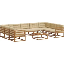 vidaXL Conjuntos De Muebles-Conjunto de sofás de exterior con cojín 10 pcs