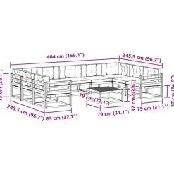 vidaXL Conjuntos De Muebles-Conjunto de sofás de exterior con cojín 10 pcs