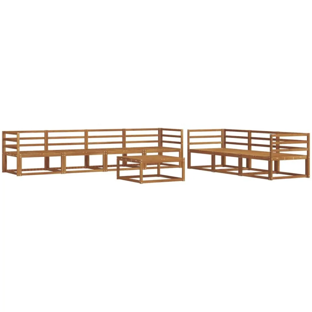 vidaXL Conjunto de sofás de exterior 8 pcs Natural New