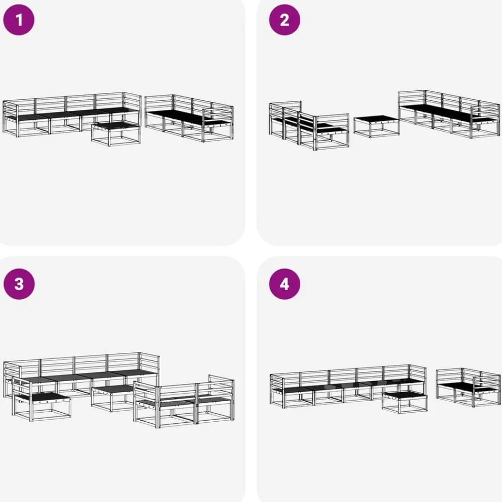 vidaXL Conjunto de sofás de exterior 8 pcs Natural New