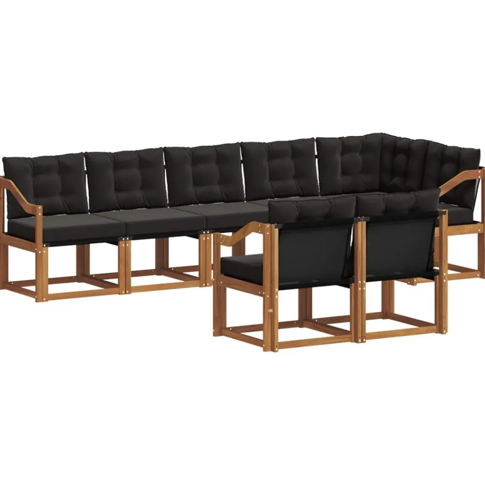vidaXL Conjuntos De Muebles-Conjunto de sofás de exterior con cojín 8 pcs