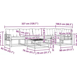vidaXL Conjuntos De Muebles-Conjunto de sofás de exterior con cojín 6 pcs