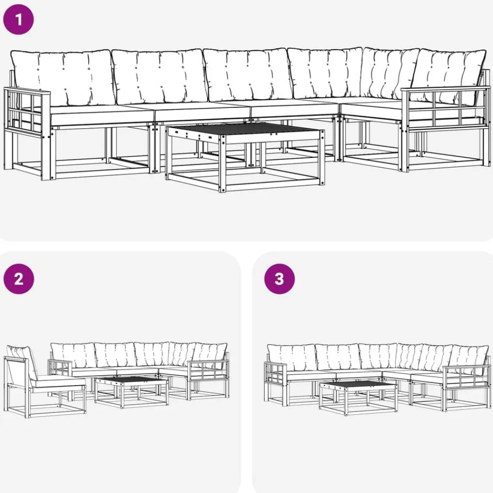 vidaXL Conjuntos De Muebles-Conjunto de sofás de exterior con cojín 6 pcs