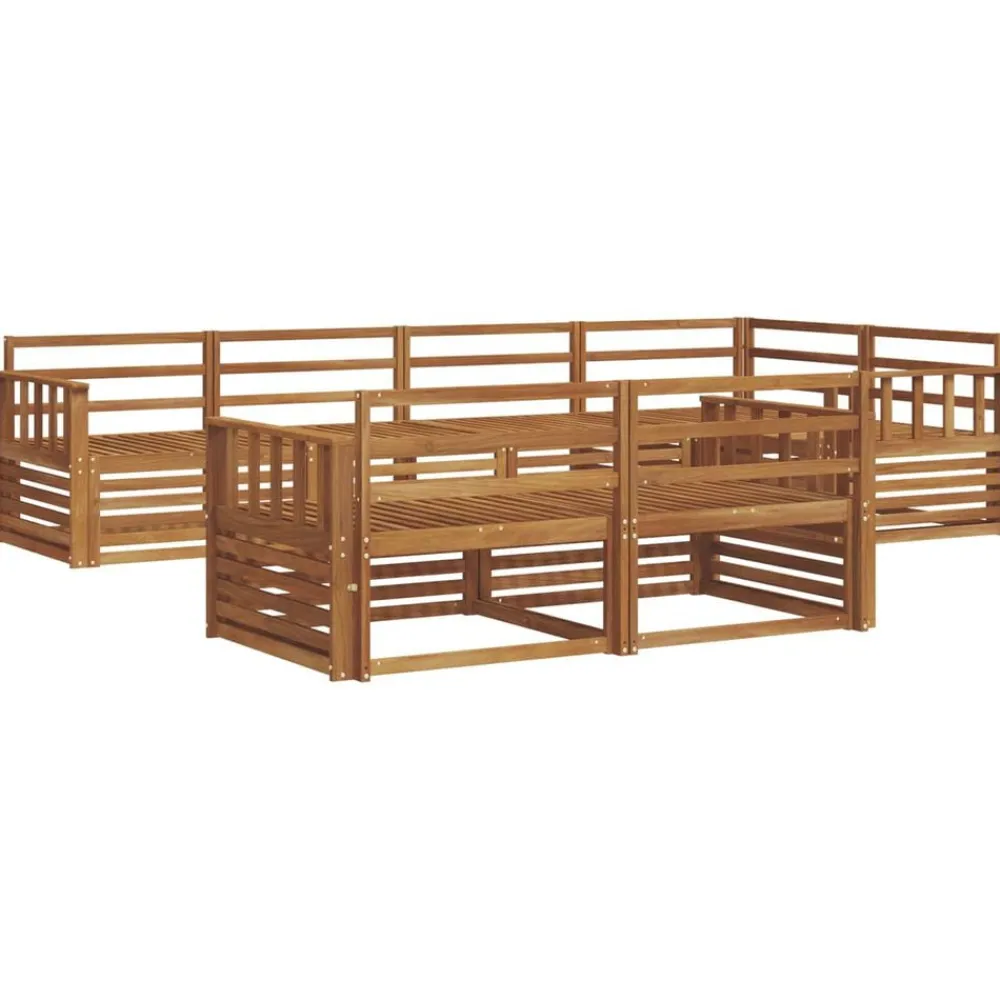 vidaXL Conjunto de sofás de exterior 7 pcs Natural Online