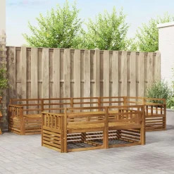 vidaXL Conjunto de sofás de exterior 7 pcs Natural Online