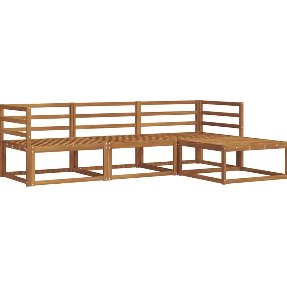 vidaXL Conjunto de sofás de exterior con cojín 4 pcs Natural y beige Discount