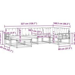 vidaXL Conjuntos De Muebles-Conjunto de sofás de exterior con cojín 6 pcs