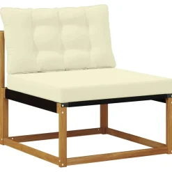 vidaXL Conjunto de sofás de exterior con cojín 5 pcs Natural y crema New