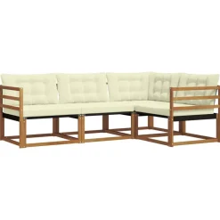 vidaXL Conjuntos De Muebles-Conjunto de sofás de exterior con cojín 4 pcs