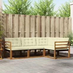 vidaXL Conjuntos De Muebles-Conjunto de sofás de exterior con cojín 4 pcs