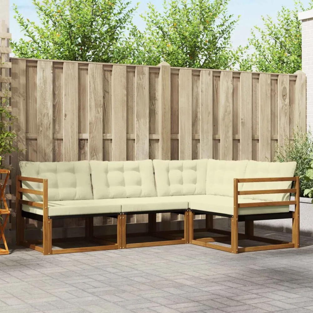 vidaXL Conjuntos De Muebles-Conjunto de sofás de exterior con cojín 4 pcs