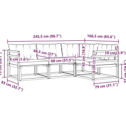 vidaXL Conjuntos De Muebles-Conjunto de sofás de exterior con cojín 4 pcs
